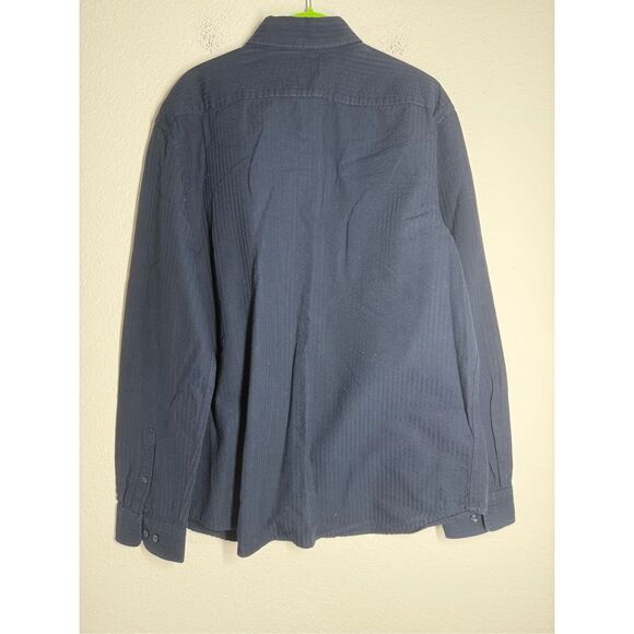 Express Men’s Cotton Navy Blue Button Down Shirt Size L See Description - Picture 3 of 8